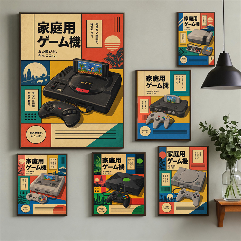 Gaming Console In 90S - Retro Gaming Wandkunst Poster – Japanse