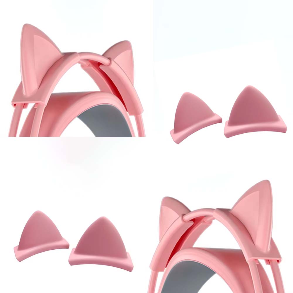 Gaming Headset Wired - Roze siliconen kattenoren hanger voor hoofdtelefoons