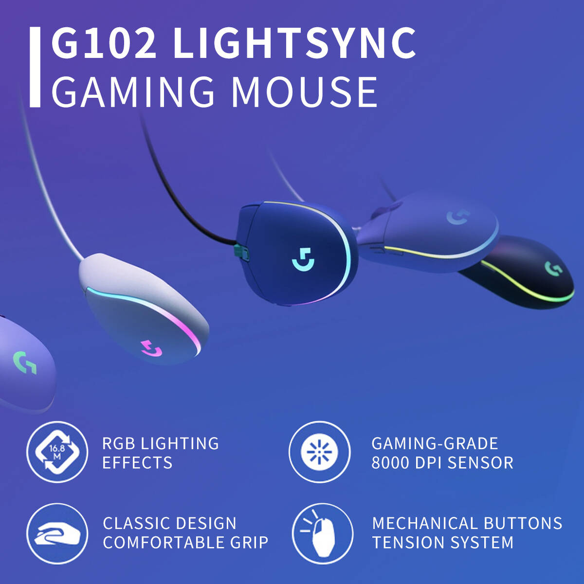 Logitech G102 Prodigy Gaming M - Gaming Headset Wired recensie en prijs