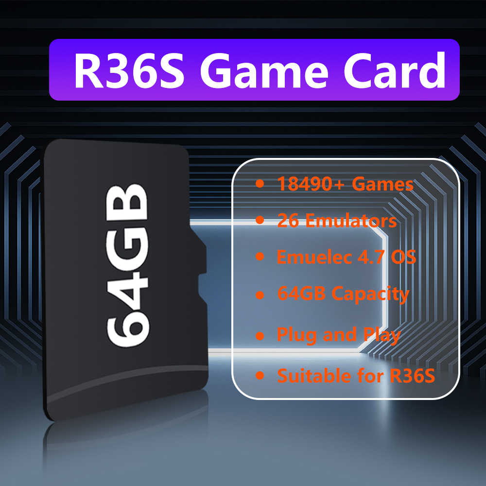 64GB Gamekaart voor R36S Game  - Gaming Console Emulator recensie en prijs
